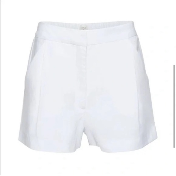 Aritzia Wilfred Fable Linen shorts - white, light birch - NWOT -pleated tailored - Picture 2 of 8
